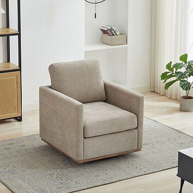 GOODSILO Square Swivel Accent Chair with Upholstered Design for Living Spaces