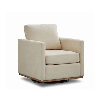GOODSILO Square Swivel Accent Chair with Upholstered Design for Living Spaces