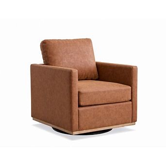 GOODSILO Square Swivel Accent Chair with Upholstered Design for Living Spaces