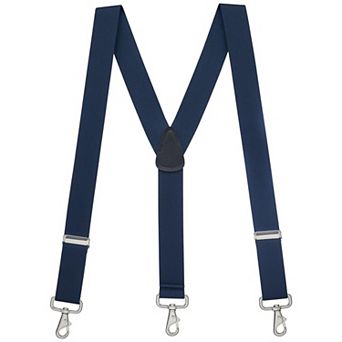 Suspender Store 1.5" Elastic Trigger Snap Suspenders - Navy Blue