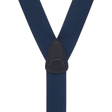 Suspender Store 1.5" Elastic Trigger Snap Suspenders - Navy Blue