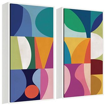 Abstract Panels 2 pc Framed Canvas Wall Art Set by Rachel Lee