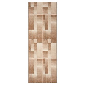 Stain Resistant & Easy Clean Modern Area Rug Block Pattern Indoor Carpet for Entryway Kitchen Hall