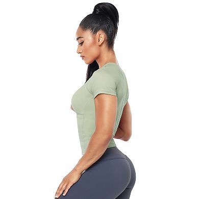 Women's Workout Shirt Moisture-Wicking Athletic Yoga Running Gym Top