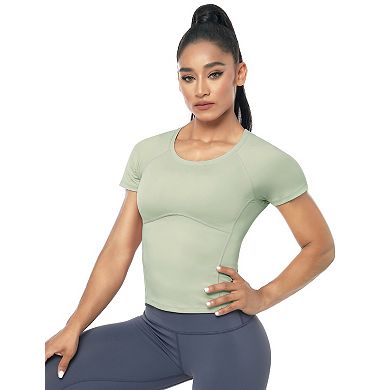 Women's Workout Shirt Moisture-Wicking Athletic Yoga Running Gym Top