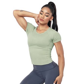 Women's Workout Shirt Moisture-Wicking Athletic Yoga Running Gym Top
