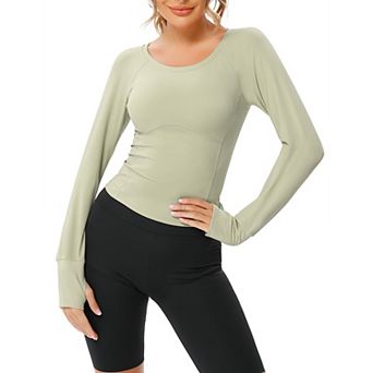 Women's Workout Shirt Moisture-Wicking Athletic Yoga Running Gym Top