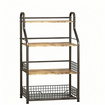 4 tier Kitchen Storage Rack with Microwave Safe Shelf