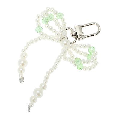 Faux Pearl Bow Handbag Charms Keychains 1 Pc