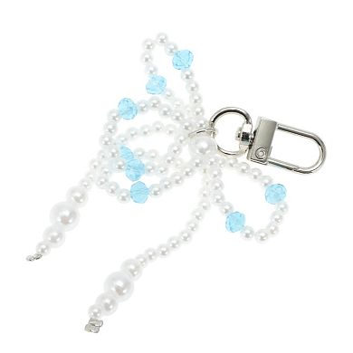 Faux Pearl Bow Handbag Charms Keychains 1 Pc