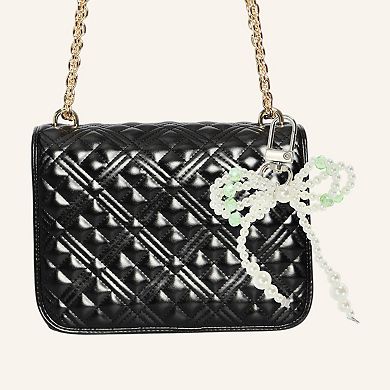 Faux Pearl Bow Handbag Charms Keychains 1 Pc