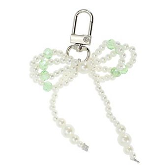 Faux Pearl Bow Handbag Charms Keychains 1 pc