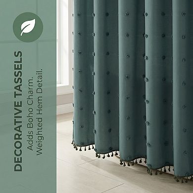 3D Geometric Texture Shower Curtain Sets with Tassels Waterproof Curtain with 12 Hooks for Bathroom