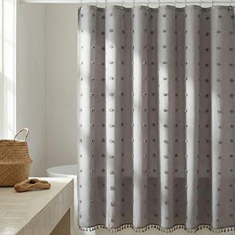 3D Geometric Texture Shower Curtain Sets with Tassels Waterproof Curtain with 12 Hooks for Bathroom