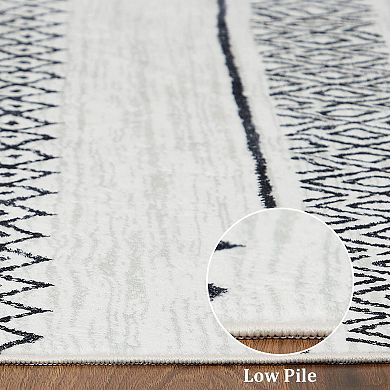 Boho Area Rug Machine Washable Non Slip Non Shedding Stain Resistant Floor Cover for Living Room