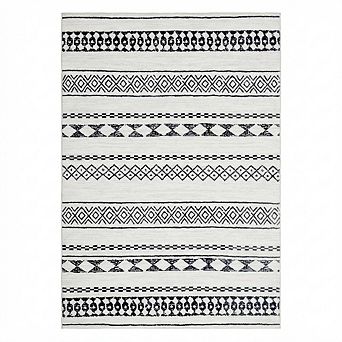 Boho Area Rug Machine Washable Non Slip Non Shedding Stain Resistant Floor Cover for Living Room