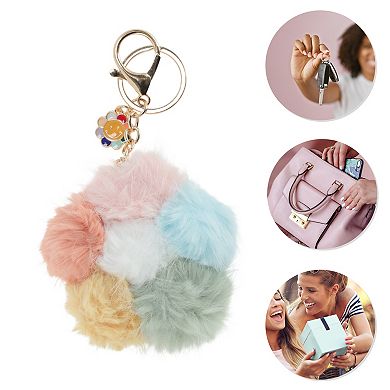 Fashion Cherry Blossoms Pom Pom Handbag Charm 1 Pc