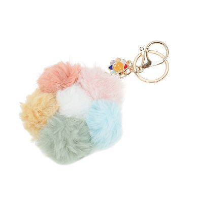 Fashion Cherry Blossoms Pom Pom Handbag Charm 1 Pc