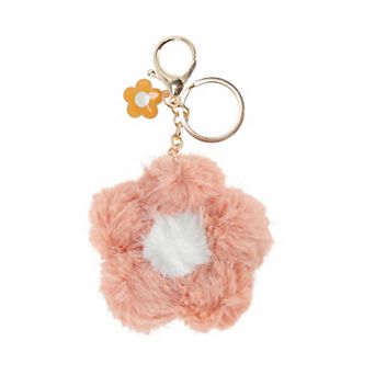 Fashion Cherry Blossoms Pom Pom Handbag Charm 1 pc