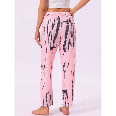 Women's High Waisted Pajama Pants 2 Pcs Comfy Soft Printed Lounge Long Pants Set with Pockets