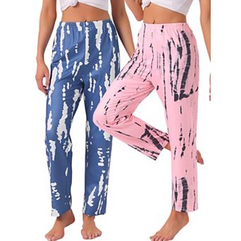 Women's High Waisted Pajama Pants 2 pc Comfy Soft Printed Lounge Long Pants Set with Pockets