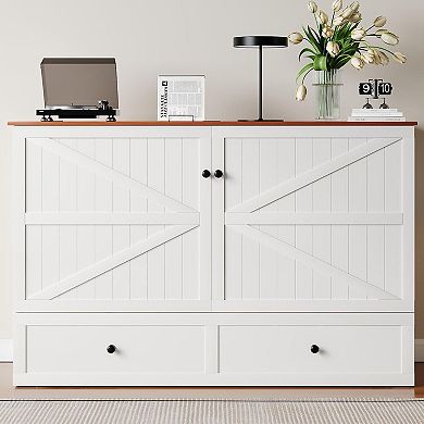 Murphy Storage Cabinet Bed with Foldable Panel, Mattress Included for Small Spaces Home Office Guest