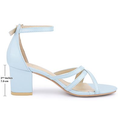Women's Chunky Heel Ankle Strap Round Toe Sandals