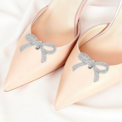 Bow Detachable Clip Shoe Accessories for Customizing Footwear 2 Pcs
