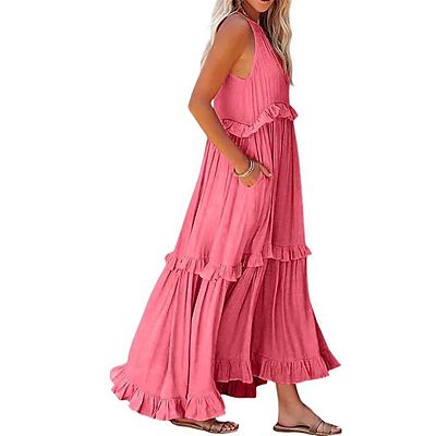halter neck dresses midi Donna Karan Women's Sleeveless Midi Halter Dress in Black main image 1