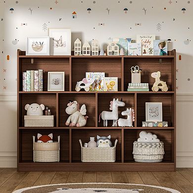 3-Tier Minimalist Bookshelf, 10-Cube Storage, Multi-Purpose, Easy Assembly