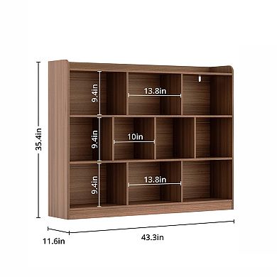 3-Tier Minimalist Bookshelf, 10-Cube Storage, Multi-Purpose, Easy Assembly