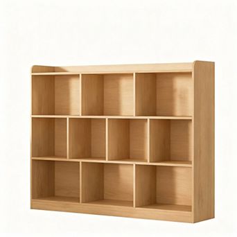 3 tier Minimalist Bookshelf, 10-Cube Storage, Multi-Purpose, Easy Assembly