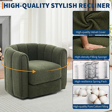 Modern 360° Swivel Barrel Accent Chair Set of 2
