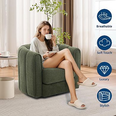 Modern 360° Swivel Barrel Accent Chair Set of 2