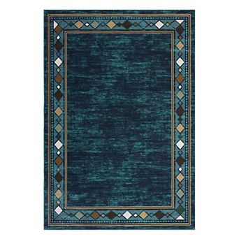 Vintage Area Rug Non Slip Foldable Vacuum Clean Non Shedding Floor Cover for Living Room Laundry