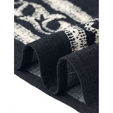 Summer Tops for Women 3/4 Sleeve Notched V Neck Leaves Print Boho Blouses