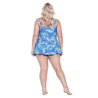 Avenue Women's Plus Size Twist Print Tankini