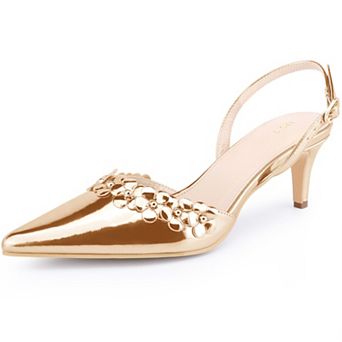 Women's Slingback High Heels Sandal Pointed Toe Stiletto Heel Slip on Sandals