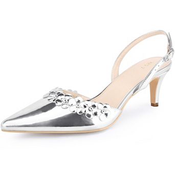 Women's Slingback High Heels Sandal Pointed Toe Stiletto Heel Slip on Sandals