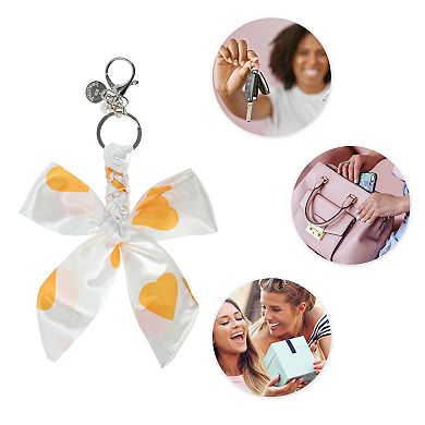 Fashion Bow Scarf Heart Print Handbag Charm 1 Pc