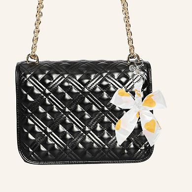 Fashion Bow Scarf Heart Print Handbag Charm 1 Pc