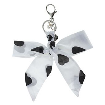 Fashion Bow Scarf Heart Print Handbag Charm 1 pc