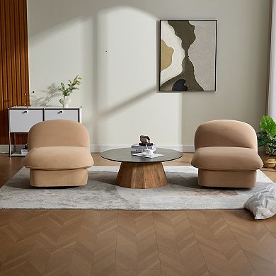 GOODSILO Modern Swivel Accent Chair with Velvet Upholstery and Metal Base
