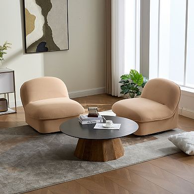 GOODSILO Modern Swivel Accent Chair with Velvet Upholstery and Metal Base