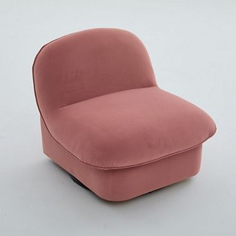 GOODSILO Modern Swivel Accent Chair with Velvet Upholstery and Metal Base