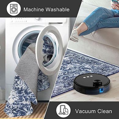 2x3 Vintage Floral Rug, Washable Non-Slip for Entryway & Bedroom