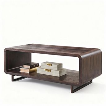 2 tier Rectangular Coffee Table with Storage