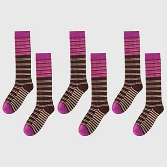 Women's 6 pk Plaid Knee-High Socks - Stylish & Warm Long Socks for Casual & Dressy Outfits