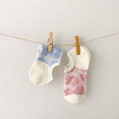 3-Pair Sheer No Show Socks Floral Pattern Lightweight Soft Knit Comfortable Everyday Sock Set