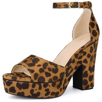 Women's Velvet Open Toe High Platform Ankle Strap Chunky Heel Sandals